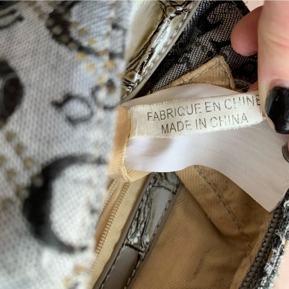 GUESS VINTAGE FAUX CROCODILE PRINT STRAP PURSE HAND BAG CROSSBODY - Picture 6 of 11